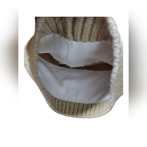 Scala Pronto Knit Beanie with Faux Fur Pom - Ivory/Cream/Tan - OSFM